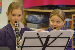 Clarinetists playing at Kimbolton Prep School