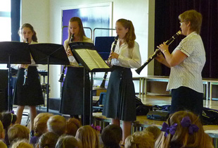 Kimbolton School's Clarinet Quartet Performing at the Prep School