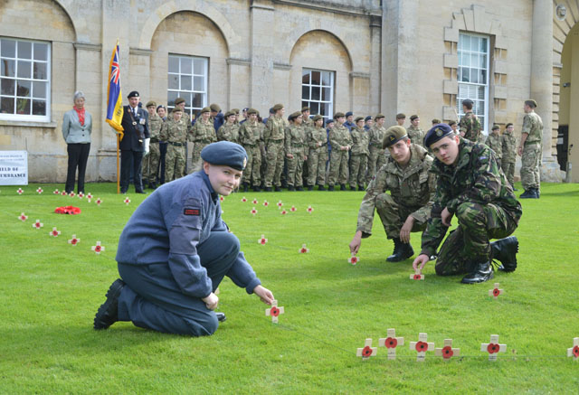 Kimbolton School CCF Cadets Create a Garden of Remembrance on Castle Lawn