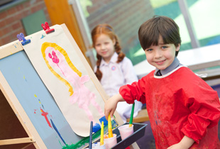 Kimbolton Prep School Reception child painting