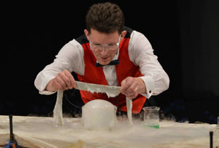 Kimbolton School Chemistry Teacher Performing an Experiment at an Evening Chemistry Demonstration