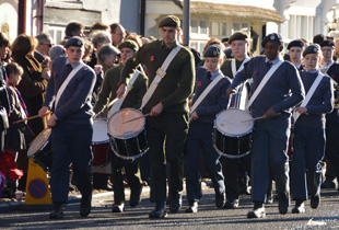 Kimbolton School's Corps of Drums at the Annual Remembrance Parade