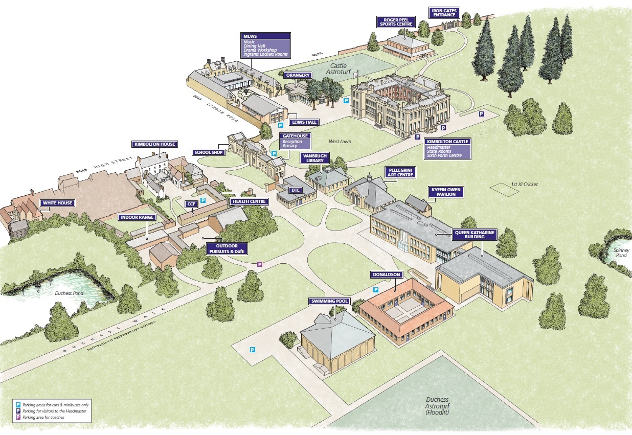 Site plan of Kimbolton School estate